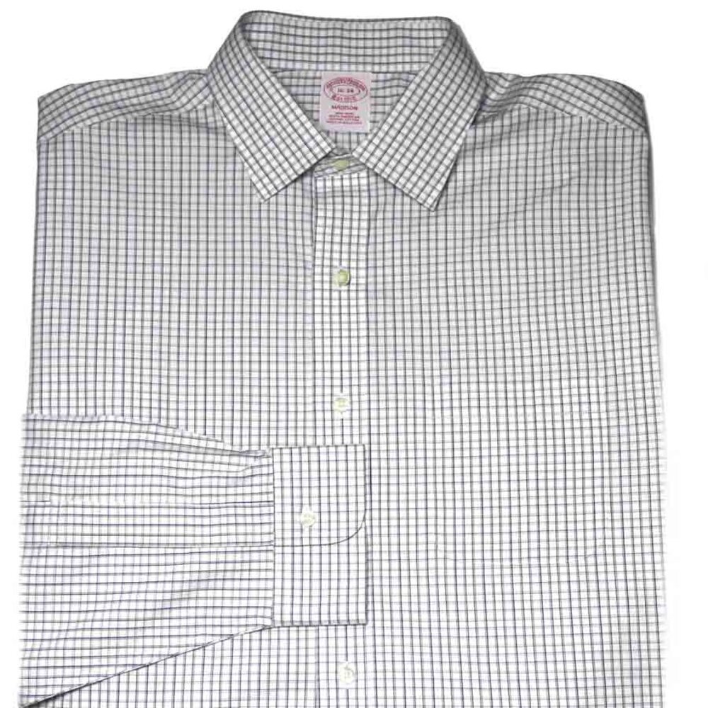 $92 Brooks Brothers American Supima Cotton Shirt MADISON FIT Men's Size 16 X 34